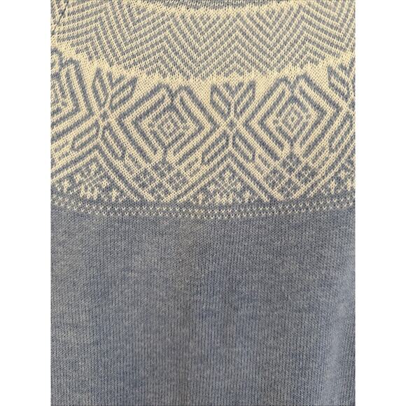 Croft & Barrow Fairisle Sweater Petite small Blue / White Sweater - Picture 2 of 5